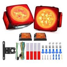 1xKit 2pcs Square LED Trailer Light Kit