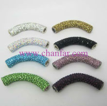 various color tube crystal curved beads trendy crystal beads