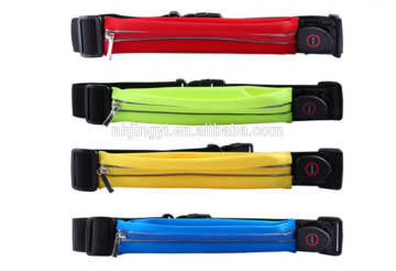 Waterproof cheap reflective waist led rechargeable lycra running belt