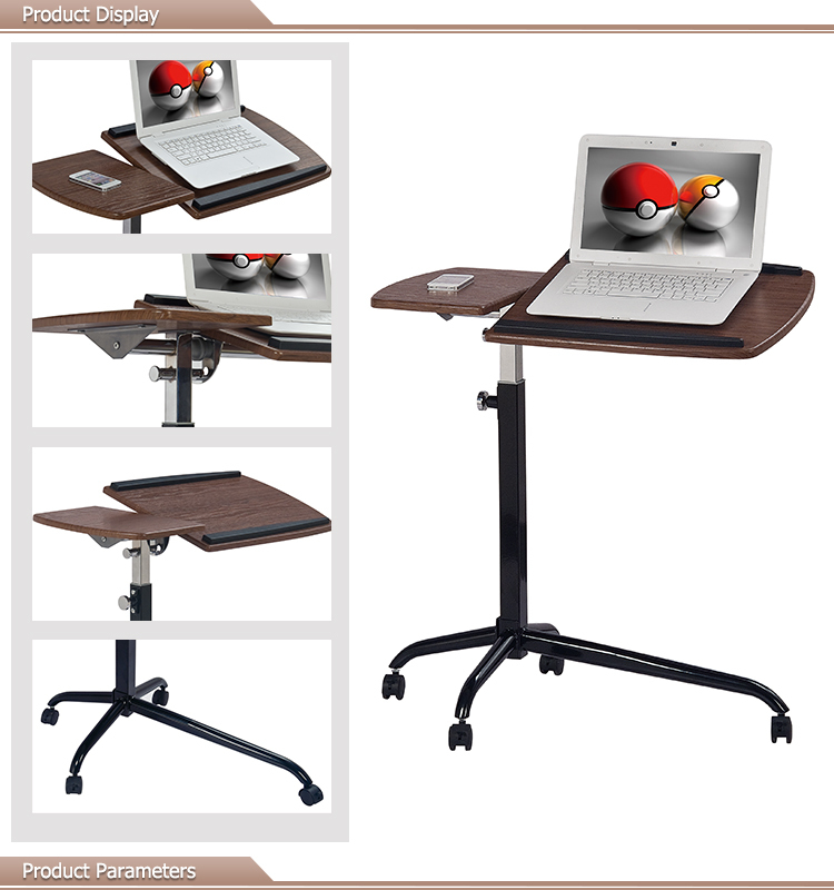 Foshan Furniture Adjustable Wooden Laptop Stand On Wheels