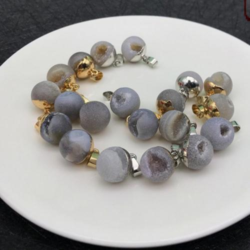 Natural opening smile agate crystal crystal sand bead stone pendant men and women DIY necklace jewelry making