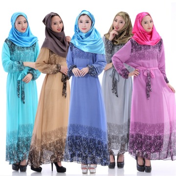 Wholesale Muslim women's Long Sleeve Abaya Islamic Maxi Dress