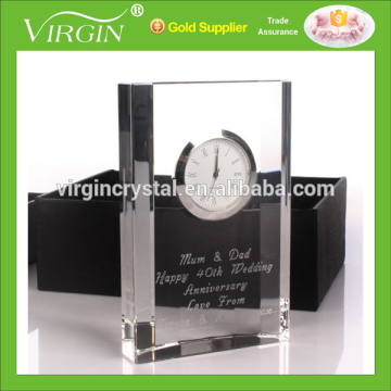 Custom Crystal Digital Clock With Personalized Logo Engraved For Wedding Anniversary