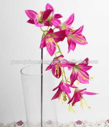 CHY1012 Single stem Lily flowers, stemmed glass flowers Lily