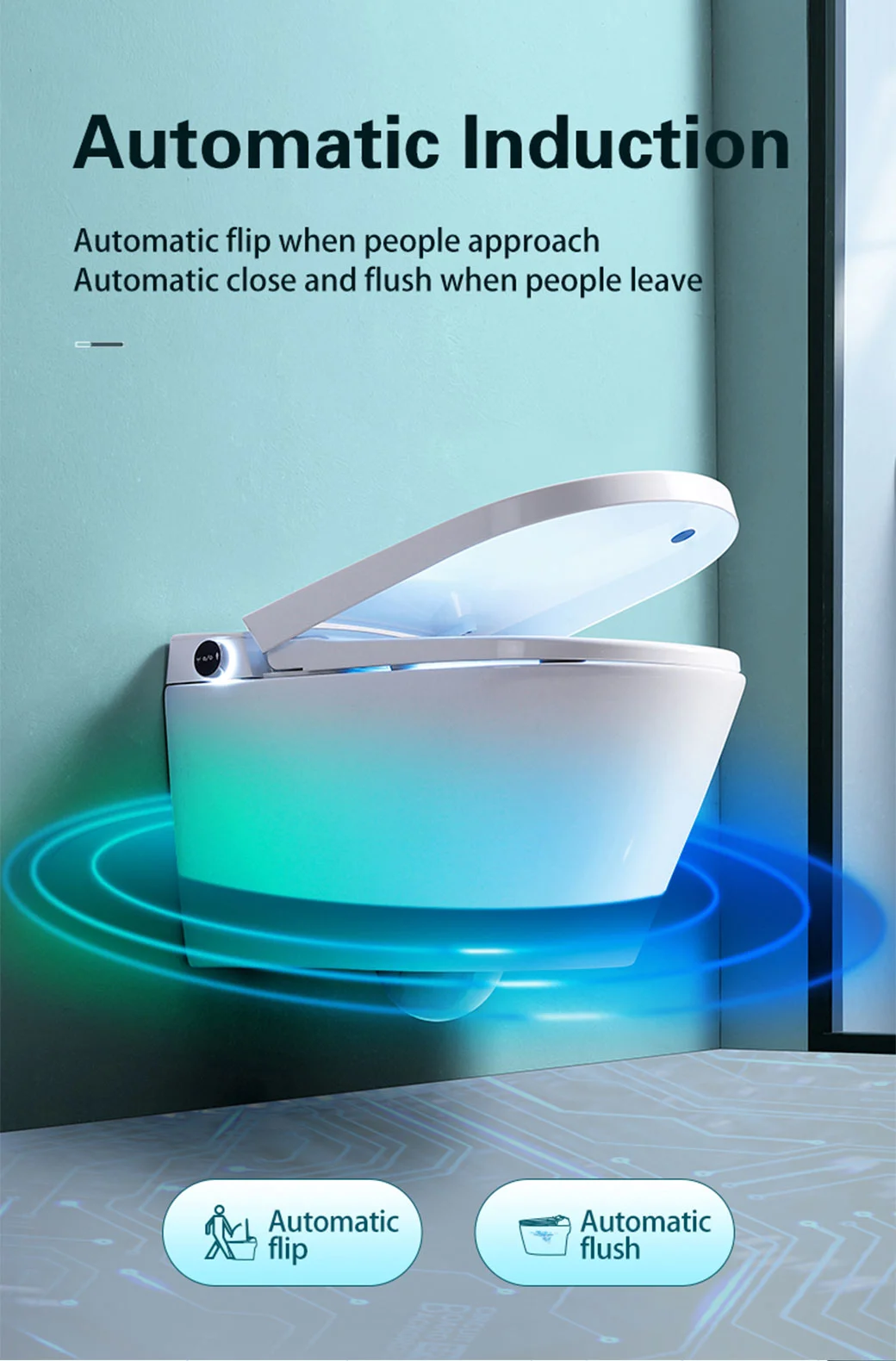 Automatically Flip The New Design Intelligent Toilet Bath Toilet