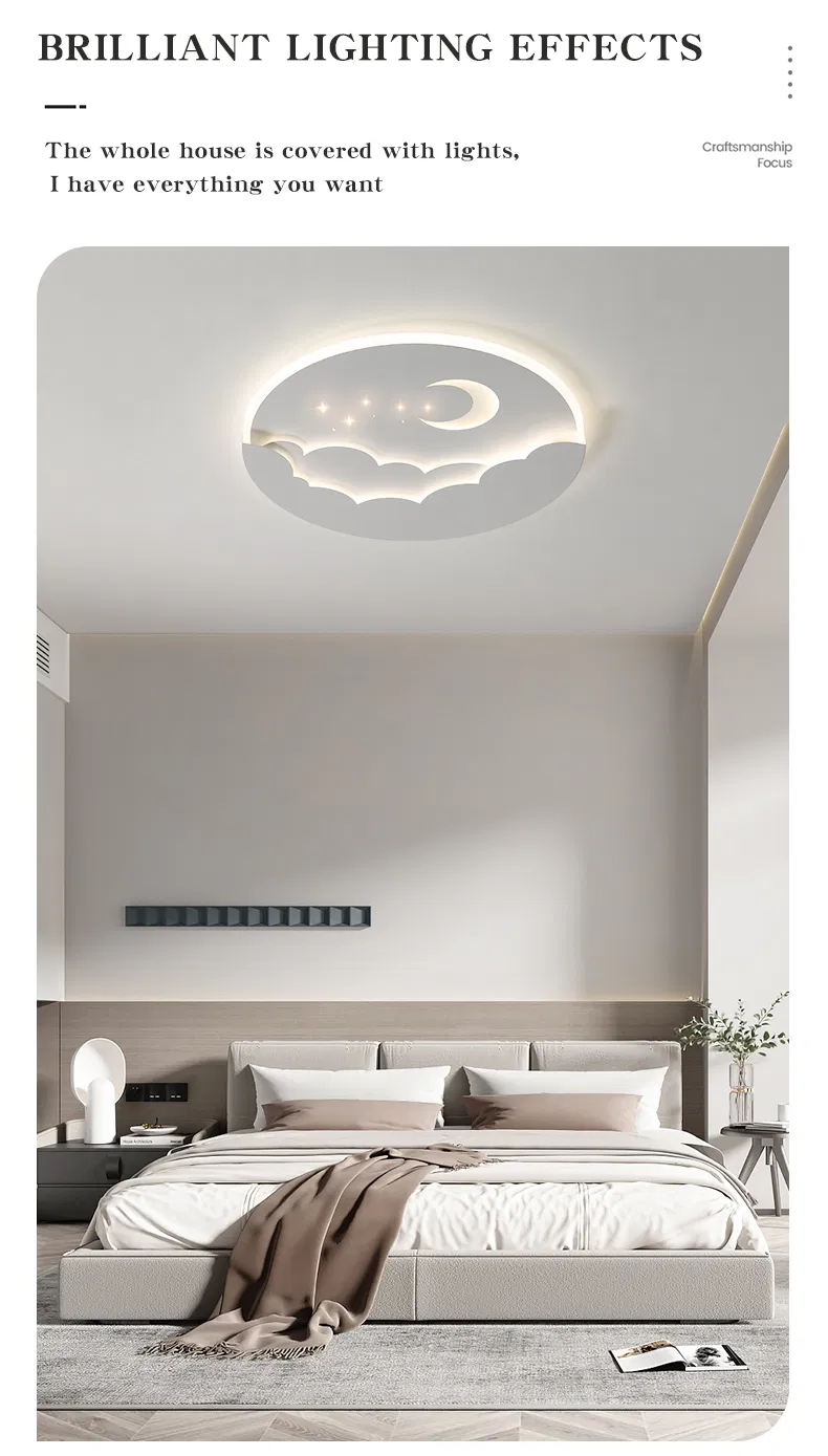 Creative Cartoon Moon Ceiling Lamp for Kids′ Rooms