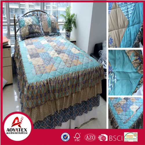 100% polyester printed bedding set,Alibaba hot sell patchwork quilt match with pillow