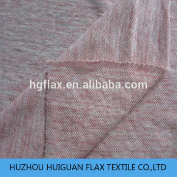 100% Linen Melange Knitted Jersey Fabric/Melange Linen Fabric HGJS004