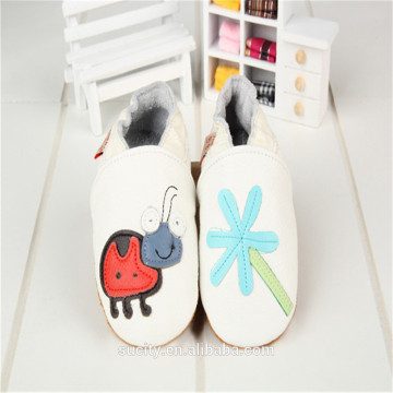 wthie cow leather toddlers baby shoes with sheep pattern