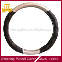 Suave lambskin leather carbon 38cm car steering wheel cover