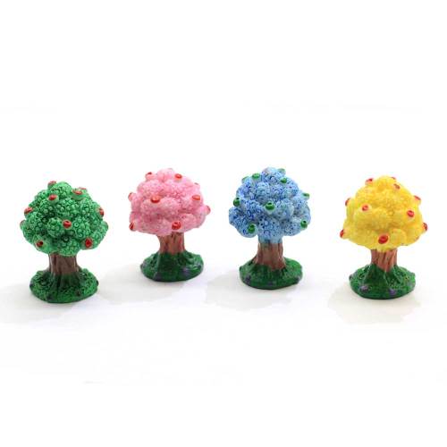 Albero da frutto colorato Lotus Pool Figurine Decorazione Fairy Garden Moss Ornament Miniature Cartoon Animal Food Statu Resin Craft