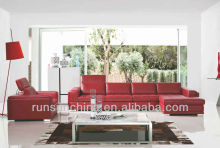 2013 red modern pure leather sofa