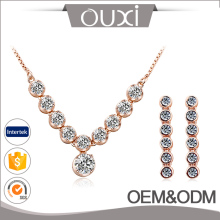 2017 New Arrival Made with Austrian Crystal OUXI Necklace Earring Set Fashion Jewelry Set