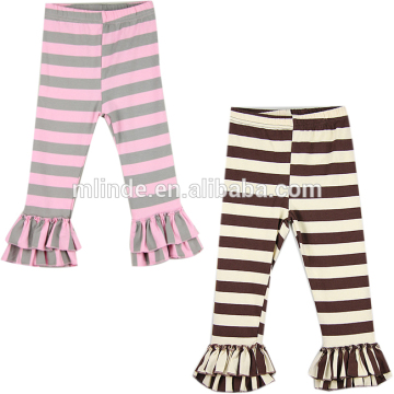 Baby Icing Ruffle Pants Custom Cooton Soft Fabric Flouncy Footfalls Stripes Wholesale Ruffle Pants For Girls Toddler