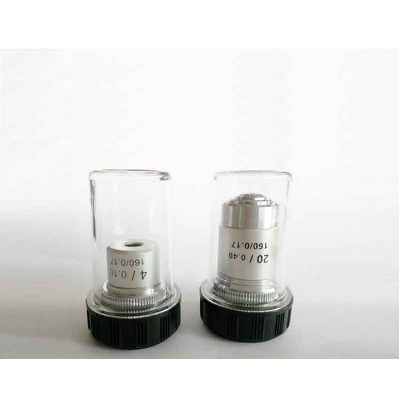 Lensa Tujuan Mikroskop Achromatik 195mm 195 untuk mikroskop biologis dengan 4x 10x 20x 40x 60x 100x