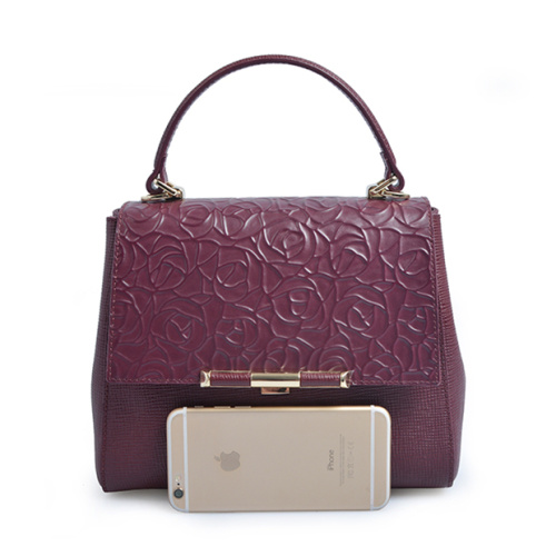 Embossed Floral Wine Leather Art Handcrafted Tooled bag