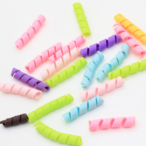 30 * 6 MM coloré bâtons d&#39;argile polymère forme de ressort barre de chocolat pour téléphone coque décoration accessoires de bricolage à la main