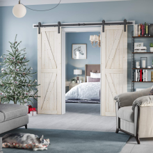 DIY Wooden Door With Barn Door Hardware Sets