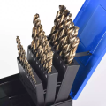 الجملة 25pcs twist drill bit din 338 hss مجموعات بتات الحفر للفولاذ المقاوم للصدأ المعدني