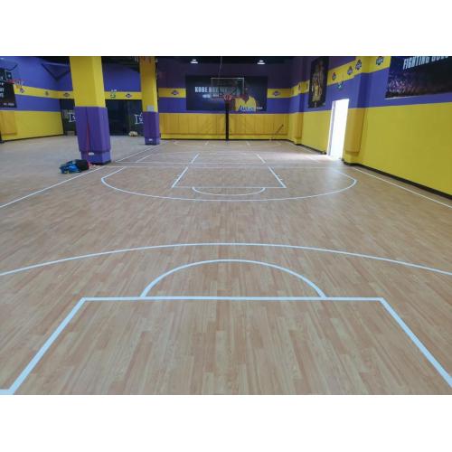 Kos yang bagus PVC PVC Baketball Sport Flooring Wood Pattern Sport Mat