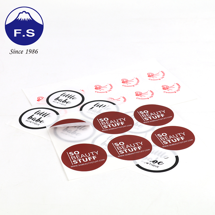 Round Shape Pvc Waterproof Sticker Paper Custom