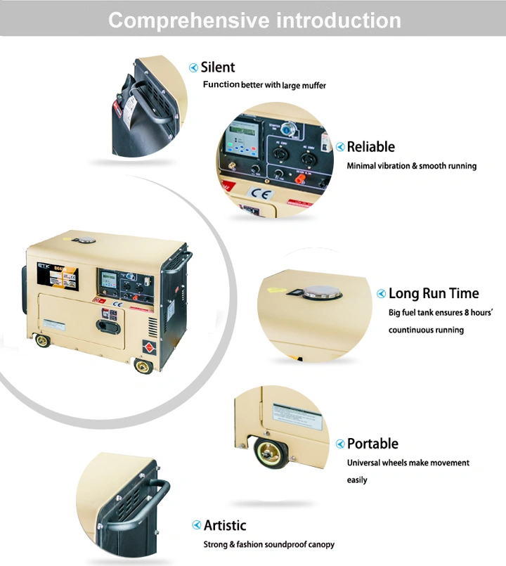 Oridinary Using 5kw Silent Diesel Portable Generator