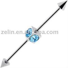 Upper earring with blue gem body piercing jewelry earring jewelry