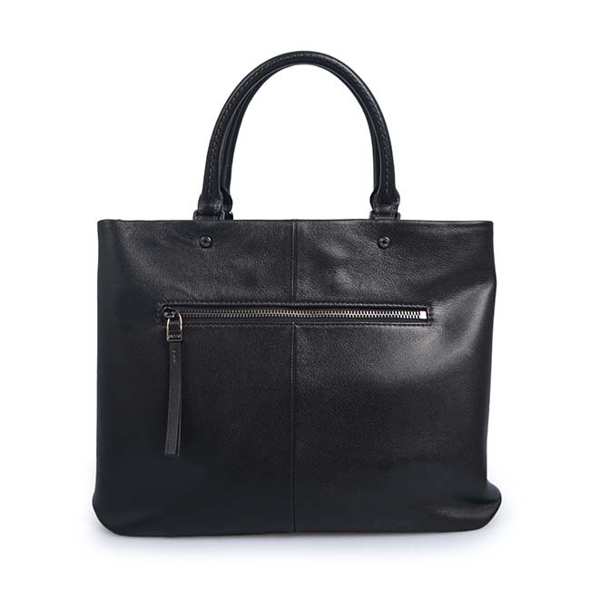 fashion metal handle black napa leather tote bags women handbag