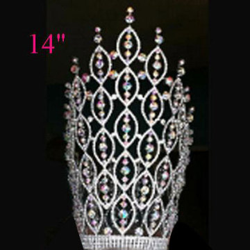 14 pulgadas grande especial Rhinestone Pageant Crown