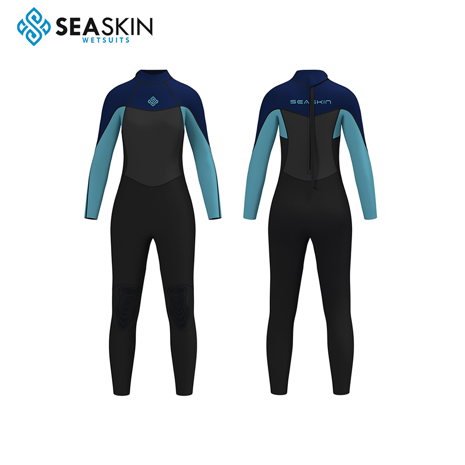 Seaskin kadınları geri fermuar renkli sörfler wetsuits