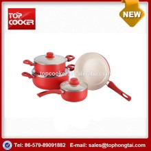 7pcs popular aluminum press ceramic coating cookware sets