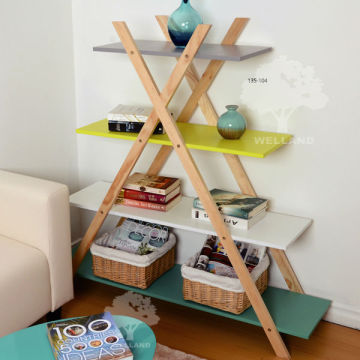 Wood storage display shelf C