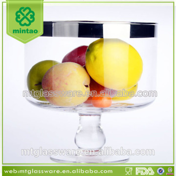 Tableware Trifle Bowl,Salad Bowl with Slver Rim,Decorative Salad Bowl