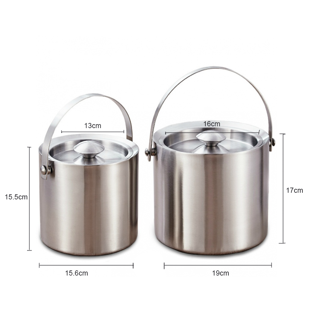 Double-layer straight hand-held ice bucket