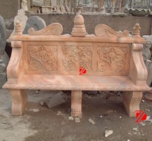 garden stone bench with back