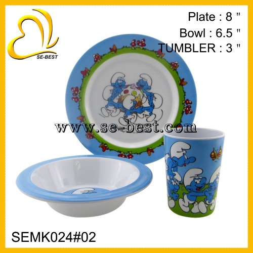 3pc melamine kids Dinnerware Set