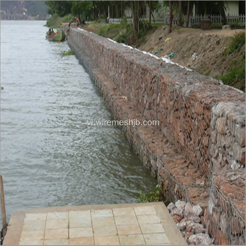 Giỏ Gabion mạ kẽm 3,5 mm cho dự án River Bank