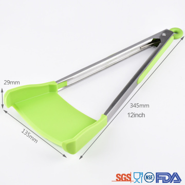 New 2in1 clever Silicone smart kitchen food tong