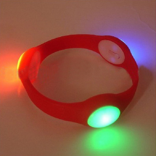 Colourful Silicone Flashing LED Wristbands for Promotion Gifts, Size Adjustable