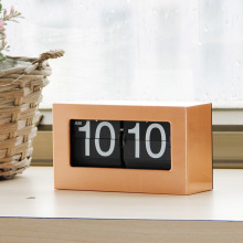 Caixa de mesa de ouro Retro Flip Clock