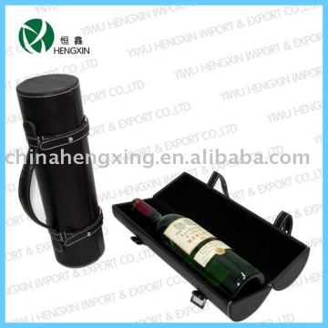 Black high-end elegant gift wine carrier crate for single wine bottle
