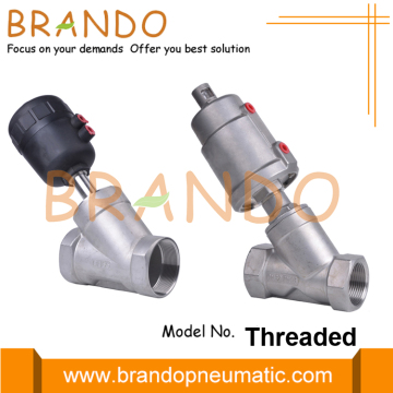 Pneumatic Threaded Angle Seat Valve Stainless Steel