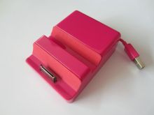 3.5mm Pink Cute Universal Apple Iphone 4 / 4s Docking Station Charger