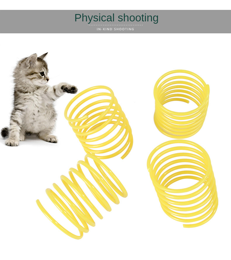 Durable Cat Colorful Plastic Spring Toys Pet Grinding Claws Toys