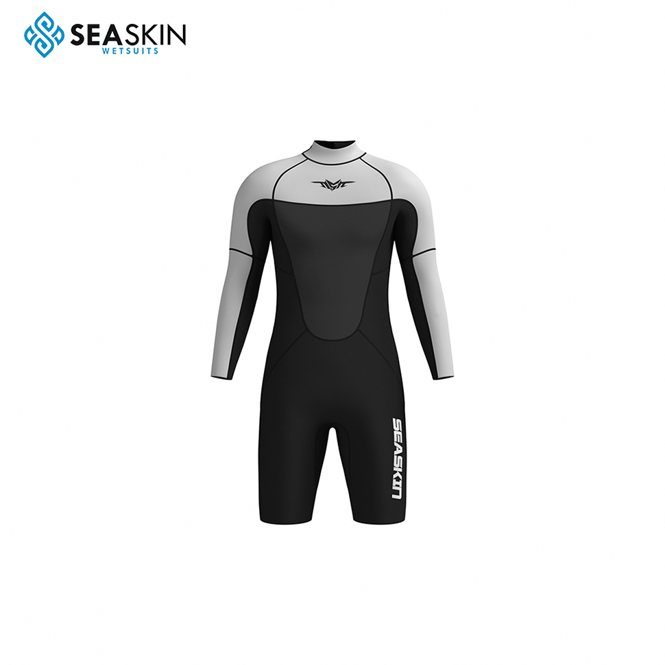 Seaskin Erkekler Islak Takım Soğuk Su Diz Uzunluğu Tüplü Dalış Takımı 3mm Neopren Wetsuit