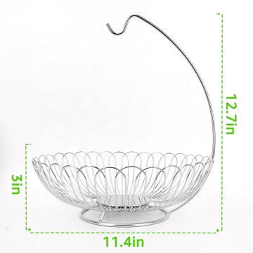 OEM Stainless Steel Fruit Basket With Banana Hanger