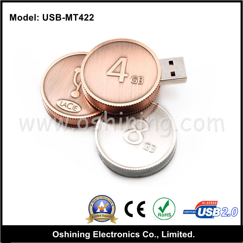 Coin Shape USB Flash Drive (USB-MT422)