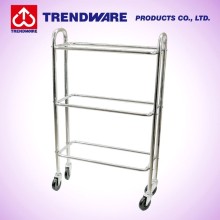 Chromed Tubing Wire Shelf Utility Rolling Cart