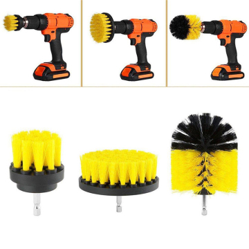 3pcs 2/3.5/4 inch Drill Scrub Clean Brush For Leather Plastic Wooden Furniture Car Interiors Cleaning Power Scrub Power Drill