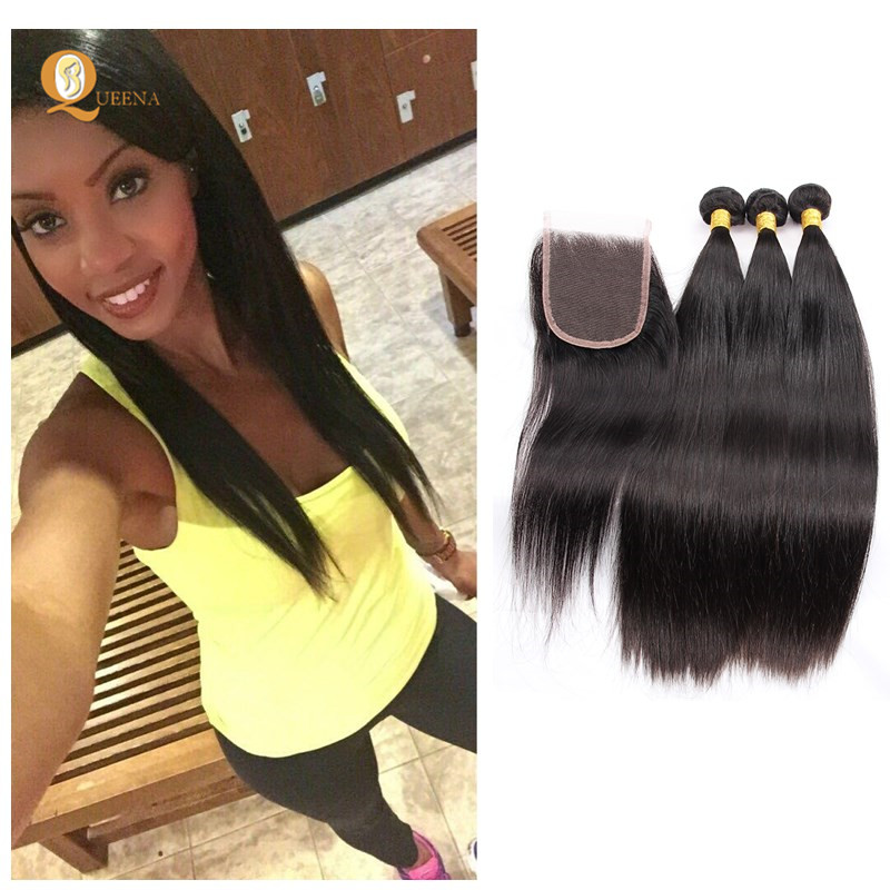 Long Grade 9A Virgin Brazilian Bundles With Loose Wave 5x5 Lace Closure